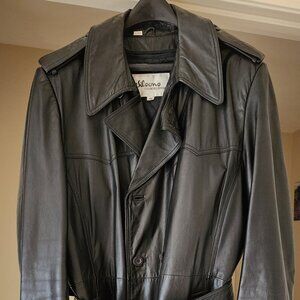 Black Leather Trenchcoat
